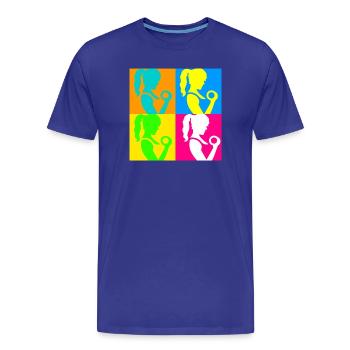 Popart Sportliche Damen - Männer Premium Bio T-Shirt - Königsblau - Vorne - Damien (186cm)