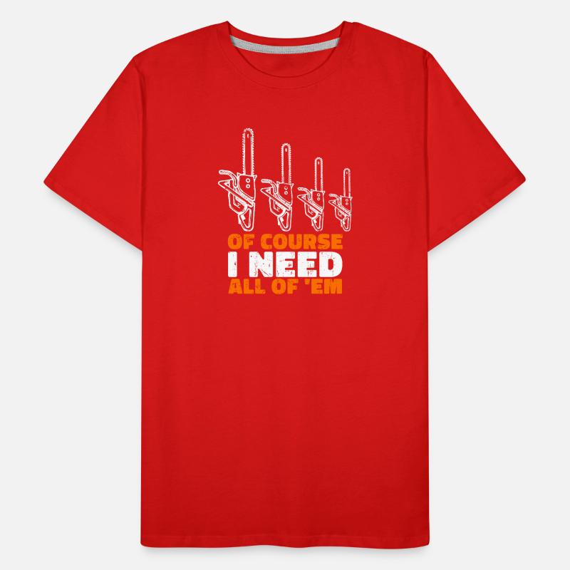Holzfäller Holz Säge Statement Baumfäller Männer Premium Bio T-Shirt