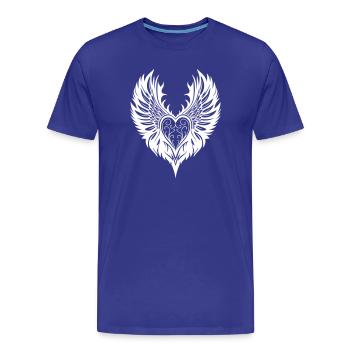 Heart Wings Winged Heart - Men's Premium Organic T-Shirt - royal blue - Front - Damien (186cm)