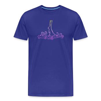 Osterhase Silhouette mit Ostereiern - Männer Premium Bio T-Shirt - Königsblau - Vorne - Damien (186cm)