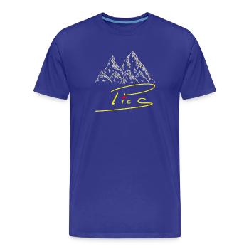 Bilder+ - Männer Premium Bio T-Shirt - Königsblau - Vorne - Damien (186cm)