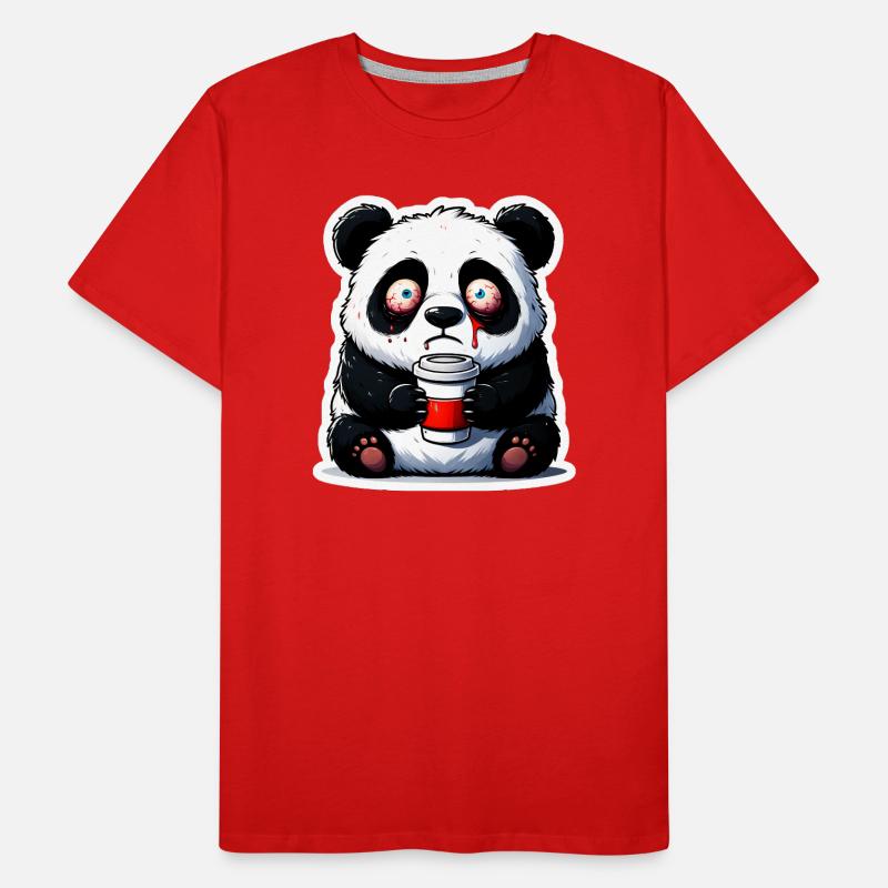 Koffein Panda Männer Premium Bio T-Shirt
