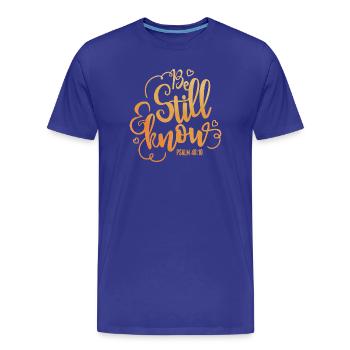 Be still and know - Men's Premium Organic T-Shirt - royal blue - Front - Damien (186cm)