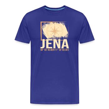 Jena Koordinaten - Männer Premium Bio T-Shirt - Königsblau - Vorne - Damien (186cm)