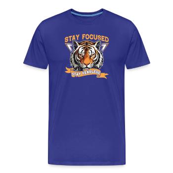 Restez concentré, restez sans peur - T-shirt bio Premium Homme - bleu roi - Devant - Damien (186cm)