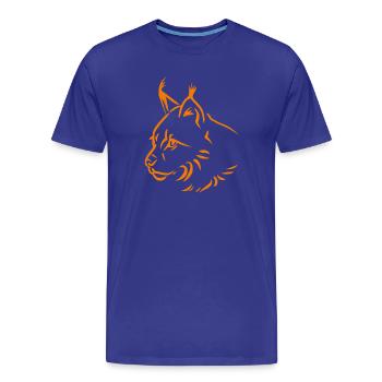 Luchs in orange - Männer Premium Bio T-Shirt - Königsblau - Vorne - Damien (186cm)