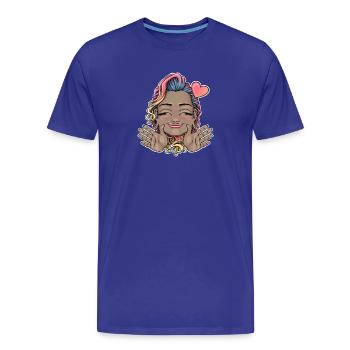Skurriles Regenbogenhaar Umarmungsdesign - Männer Premium Bio T-Shirt - Königsblau - Vorne - Damien (186cm)