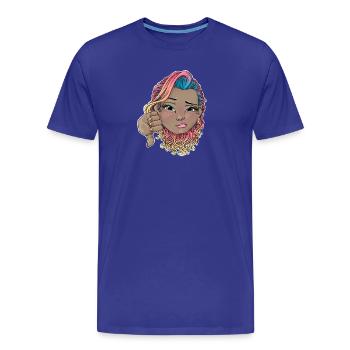 Mehrfarbiges Haar mit Missbilligungsgeste - Männer Premium Bio T-Shirt - Königsblau - Vorne - Damien (186cm)