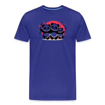 Pandas Family - 1 Elternteil 2 Kinder - Männer Premium Bio T-Shirt - Königsblau - Vorne - Damien (186cm)