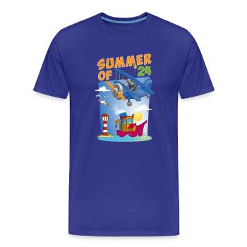 L’été haut en couleur de 2024 - T-shirt bio Premium Homme - bleu roi - Devant - Damien (186cm)