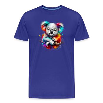 Koala - Männer Premium Bio T-Shirt - Königsblau - Vorne - Damien (186cm)