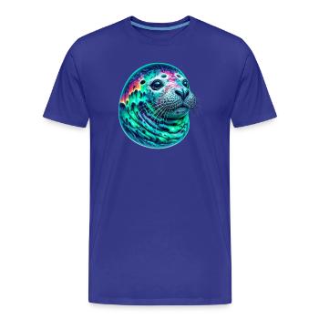 Aurora Borealis Siegel - Männer Premium Bio T-Shirt - Königsblau - Vorne - Damien (186cm)