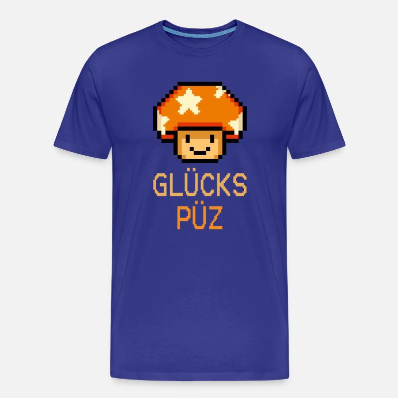 Glückspüz - Lucky Guy, Dialecte, Pixel - T-shirt bio Premium Homme - bleu roi
