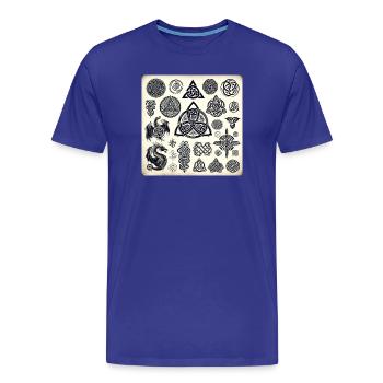 Symboles celtiques - T-shirt bio Premium Homme - bleu roi - Devant - Damien (186cm)