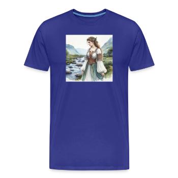 Aquarelle Celtibère Femme - T-shirt bio Premium Homme - bleu roi - Devant - Damien (186cm)