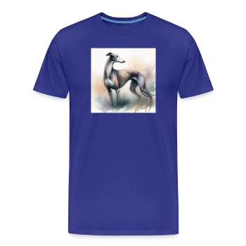 Aquarell Greyhound - Männer Premium Bio T-Shirt - Königsblau - Vorne - Damien (186cm)