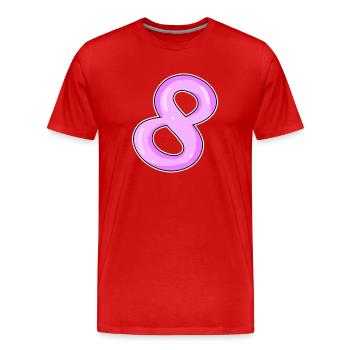 Zahl 8 Nummer Acht Motiv Rosa - Männer Premium Bio T-Shirt - Rot - Vorne - Damien (186cm)