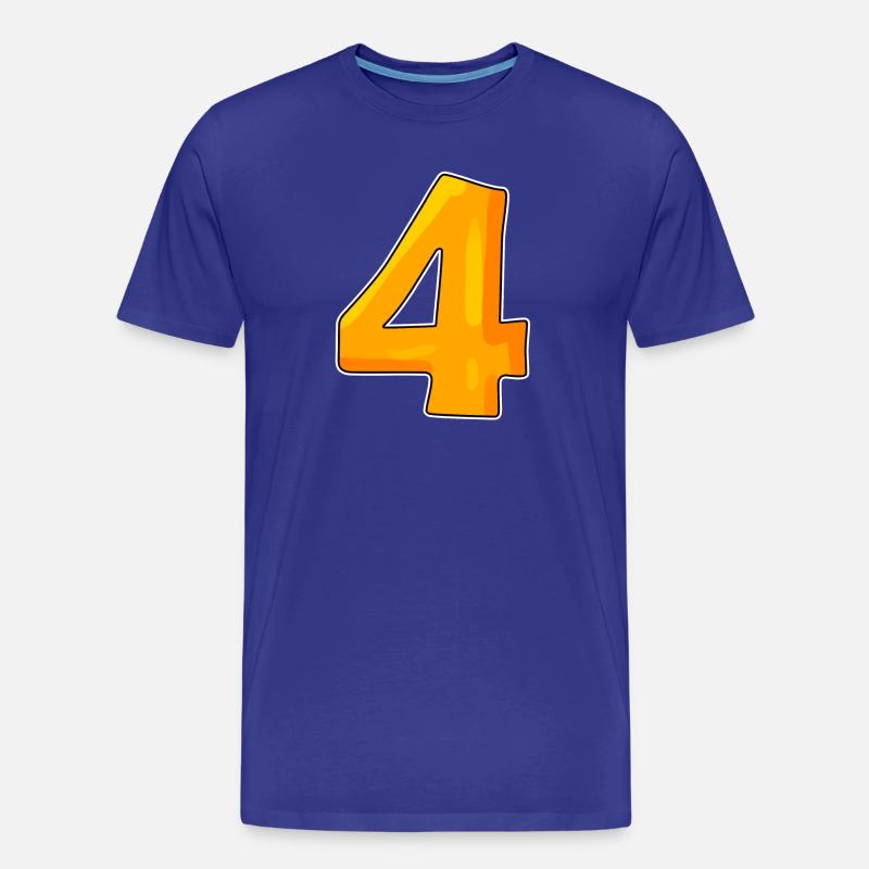 zahl nummer 4 - Männer Premium Bio T-Shirt - Königsblau