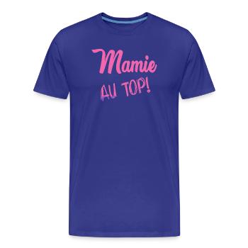 MAMIE - T-shirt bio Premium Homme - bleu roi - Devant - Damien (186cm)