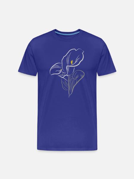 CALLA YELLOW-GREY - Men's Premium Organic T-Shirt - royal blue