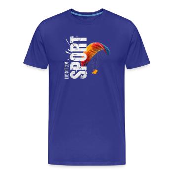 Eins mit dem Sport - Paragliden - Männer Premium Bio T-Shirt - Königsblau - Vorne - Damien (186cm)