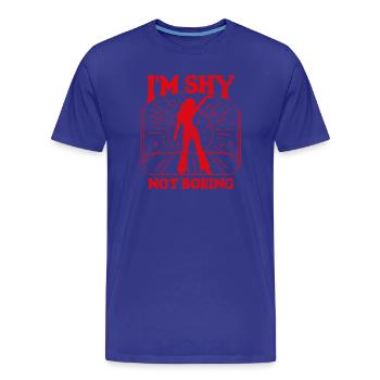 Je suis timide, pas ennuyeux rouge - T-shirt bio Premium Homme - bleu roi - Devant - Damien (186cm)