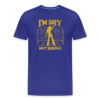 Je suis timide, pas ennuyeuse jaune - T-shirt bio Premium Homme - bleu roi - Devant - Damien (186cm)