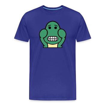 Dolly Grinsen - Männer Premium Bio T-Shirt - Königsblau - Vorne - Damien (186cm)