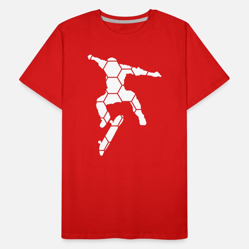 Skateboard silhouette with honeycomb pattern Men's Premium Organic T-Shirt