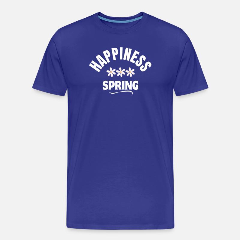 Frühling, Glück, Glück - Männer Premium Bio T-Shirt - Königsblau