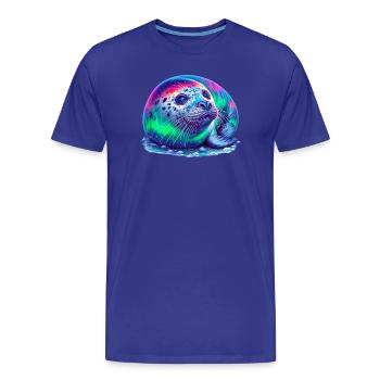 Aurora Borealis Siegel - Männer Premium Bio T-Shirt - Königsblau - Vorne - Damien (186cm)