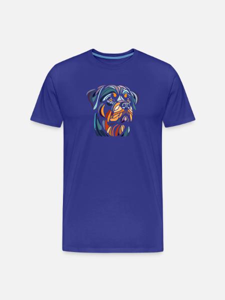 Rottweiler Dog Head Geometry Polygon Art - Men's Premium Organic T-Shirt - royal blue