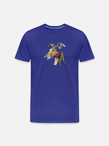 Windhundkopf im geometrischen Kunststil, Polygon - Männer Premium Bio T-Shirt - Königsblau