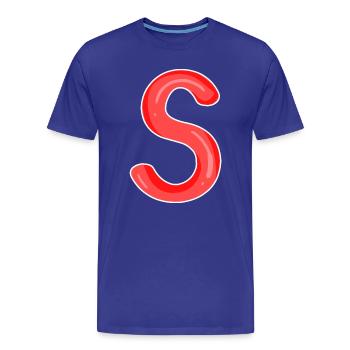 Lettre S Première lettre - T-shirt bio Premium Homme - bleu roi - Devant - Damien (186cm)