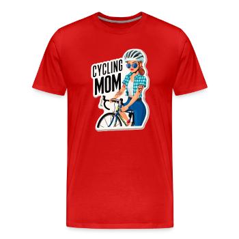 Cycling Mom Empowerment Sticker - Men's Premium Organic T-Shirt - red - Front - Damien (186cm)