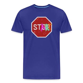 Arrêter le démarrage - T-shirt bio Premium Homme - bleu roi - Devant - Damien (186cm)