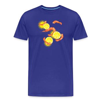 Crevettes ou crevettes avec des tranches de citron - T-shirt bio Premium Homme - bleu roi - Devant - Damien (186cm)