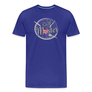 A barbecue with barbecue utensils and heart-shaped meat - Men's Premium Organic T-Shirt - royal blue - Front - Damien (186cm)