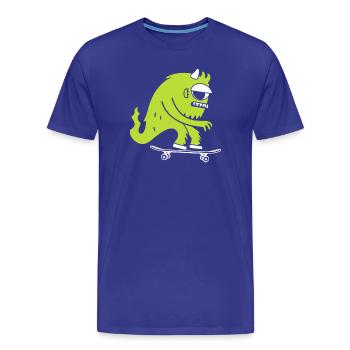Monster on Skateboard - Skate - Monster Skater - T-shirt bio Premium Homme - bleu roi - Devant - Damien (186cm)