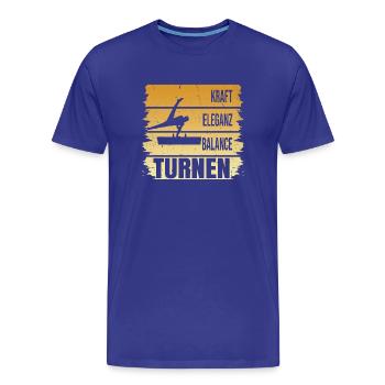 Turnen - Kraft - Eleganz - Balance - Männer Premium Bio T-Shirt - Königsblau - Vorne - Damien (186cm)