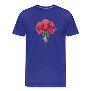 Nelke und Ornament im Jugendstil - Männer Premium Bio T-Shirt - Königsblau - Vorne - Damien (186cm)