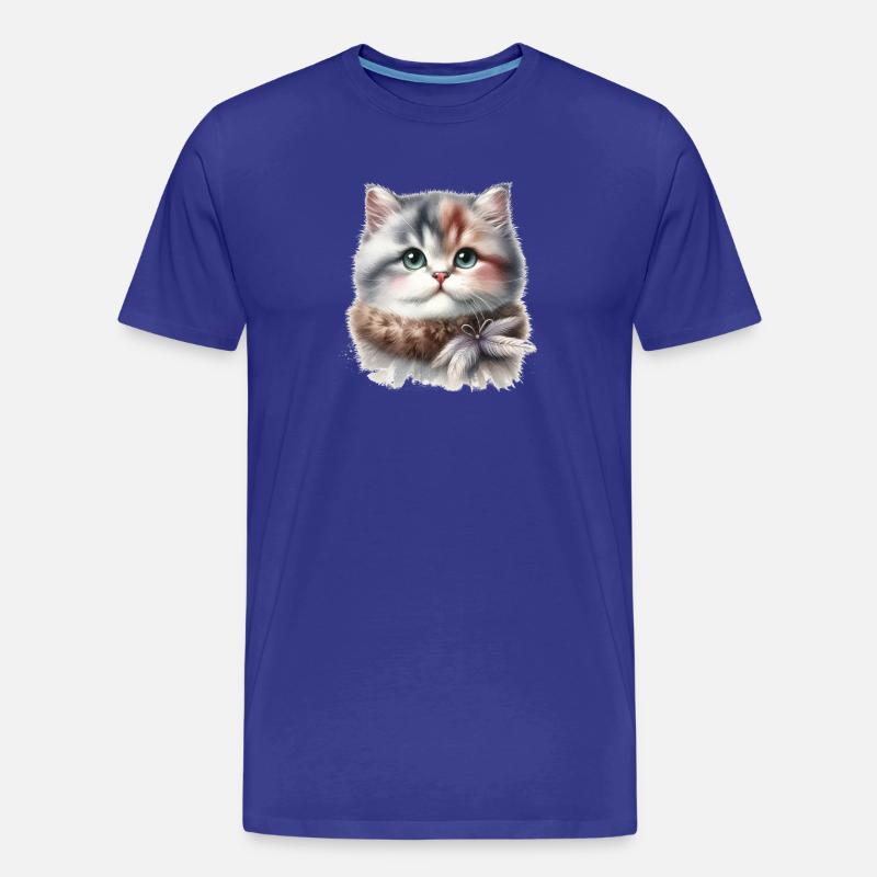 Süße Katze - Männer Premium Bio T-Shirt - Königsblau