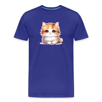Chat mignon - T-shirt bio Premium Homme - bleu roi - Devant - Damien (186cm)