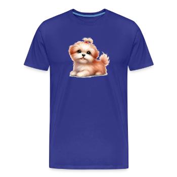 Cute dog - Men's Premium Organic T-Shirt - royal blue - Front - Damien (186cm)