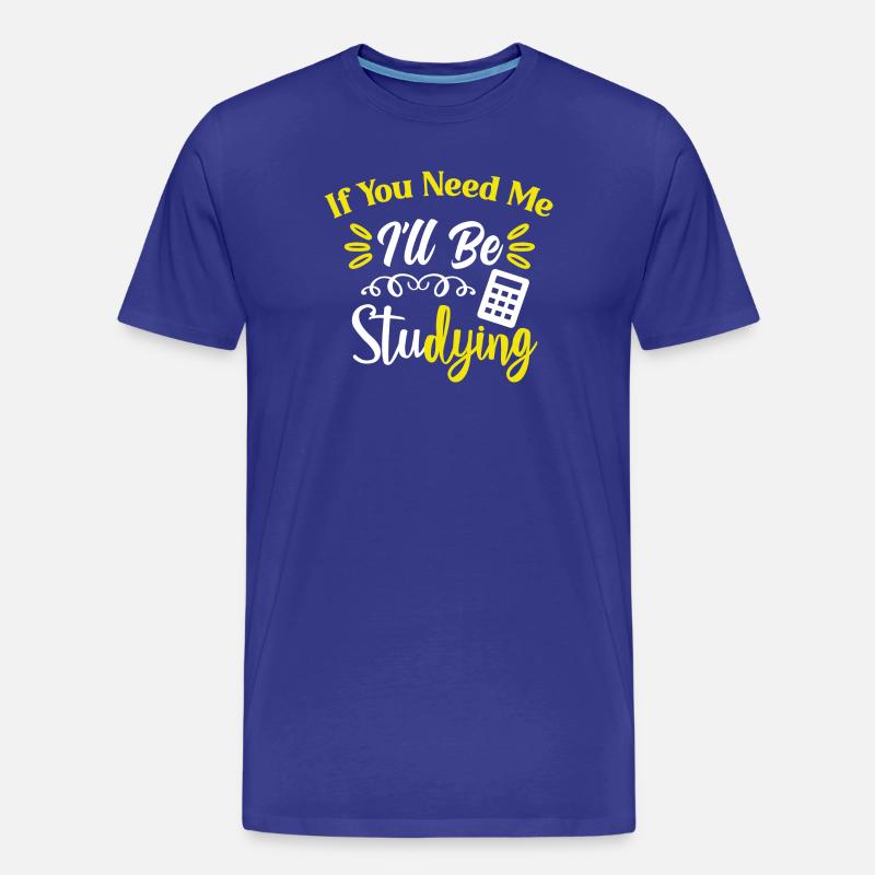 Studying Students Learning Practice Assignment Exams - Men's Premium Organic T-Shirt - royal blue