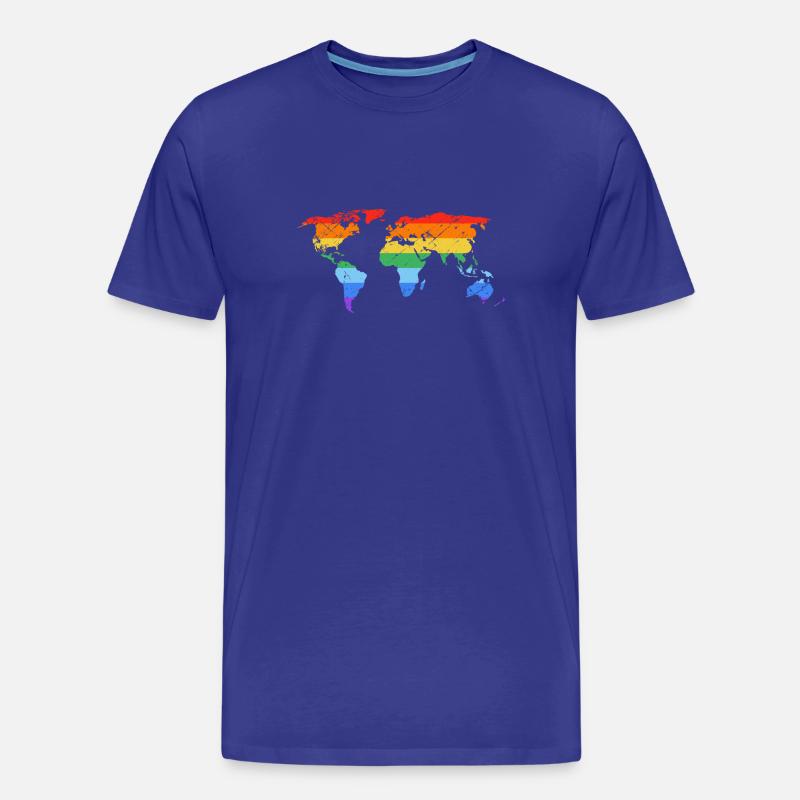 Regenbogen-Weltkarte Pride - Männer Premium Bio T-Shirt - Königsblau