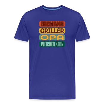 VATERTAG GRILLEN OPA - Männer Premium Bio T-Shirt - Königsblau - Vorne - Damien (186cm)
