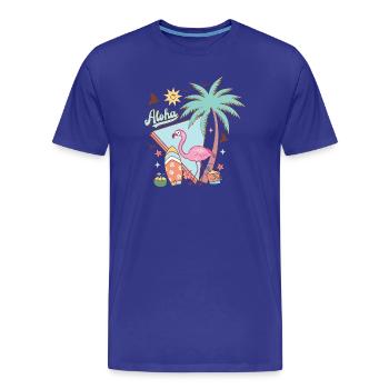 Aloha Été - T-shirt bio Premium Homme - bleu roi - Devant - Damien (186cm)