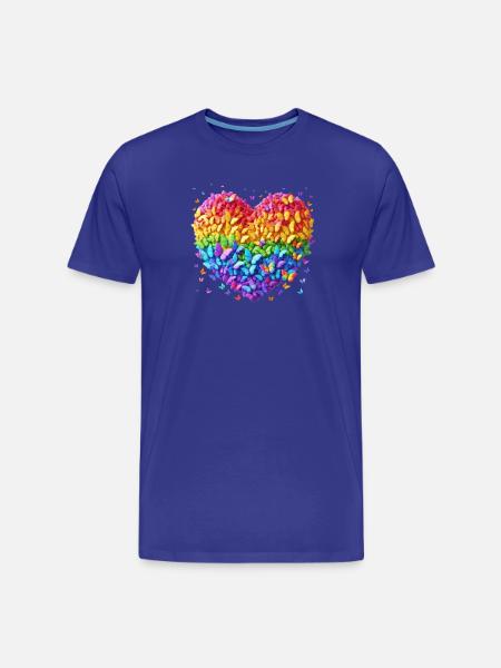 Butterfly Heart - Men's Premium Organic T-Shirt - royal blue