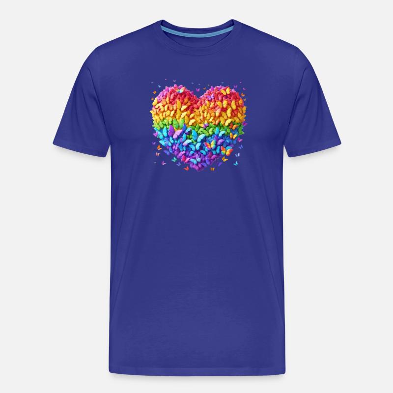 Schmetterlingsherz - Männer Premium Bio T-Shirt - Königsblau
